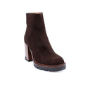 Bottines en cuir à talon hauts - Marron foncé