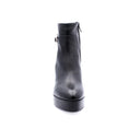 Bottines en cuir à plateau - Noir