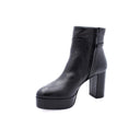 Bottines en cuir à plateau - Noir