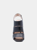 Sandales en cuir à talon - Noir