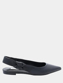 ALBANO - Ballerines slingback pour Femmes plates en cuir - Noir