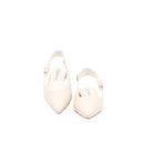 Ballerines plates en cuir - Ivoire