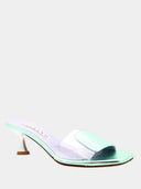 Mules Plexi à talon basses - Menthe clair