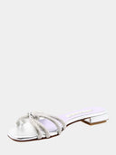 Mules plates en strass - Argenté