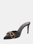 Mules en satin à talon - Noir