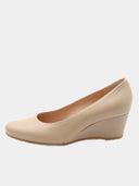 Ballerina's met hak en plateauzool - Beige