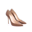 Crackled leather pumps - Bronze