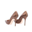 Crackled leather pumps - Bronze