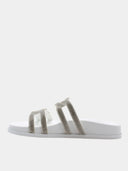 Sandalen met zilveren strasssteentjes - Wit