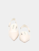 Flat leather ballet flats - Ivory