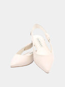 Flat leather ballet flats - Ivory