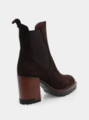 Suede Ankle Boots - Dark Brown