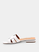 Flat leather mules - White