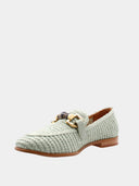 Raffia mocassins - Lichtgroen