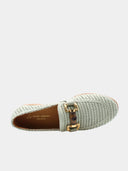 Raffia mocassins - Lichtgroen