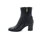Bottines en cuir à talon (6cm)  - Noir
