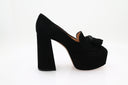 Sandales 70 à plateau en velour - Noir