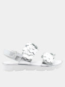 Sandales avec fleurs décoratives - Gris